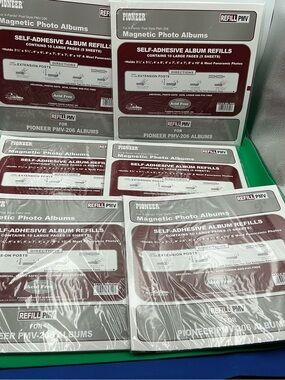 Lot Of 6 PIONEER Magnetic Photo Album Self-Adhesive Refills - White & Maroon